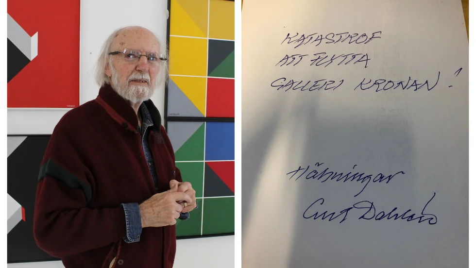 Konstnären och grafiske formgivaren Curt Dahlén, uppvuxen i Norrköping, engagerar sig i kampen för Galleri Kronan. Han ställde själv ut här 2017.