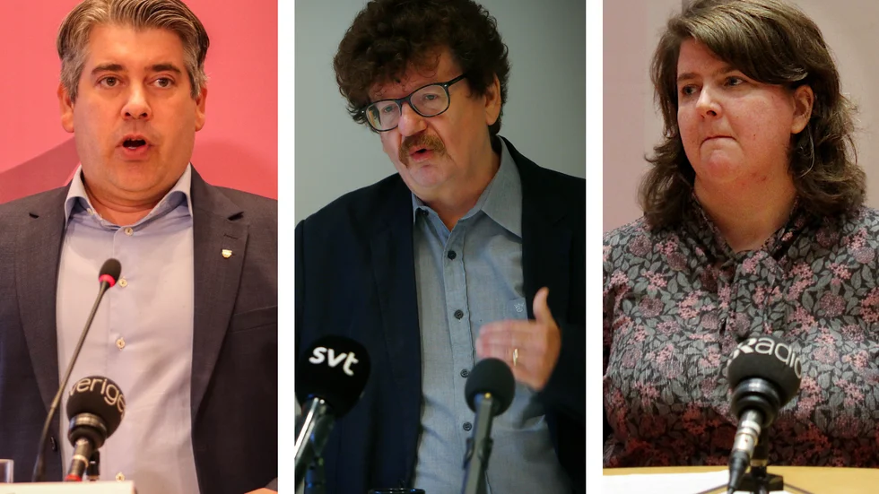 Niklas Borg (M), kommunstyrelsens ordförande i Linköping, Lars Stjernkvist (S), dito i Norrköping samt regionstyrelsens ordförande Kaisa Karro (S).