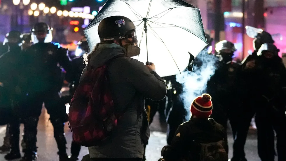 Bilden är tagen i samband med protester i Portland. Arkivbild.