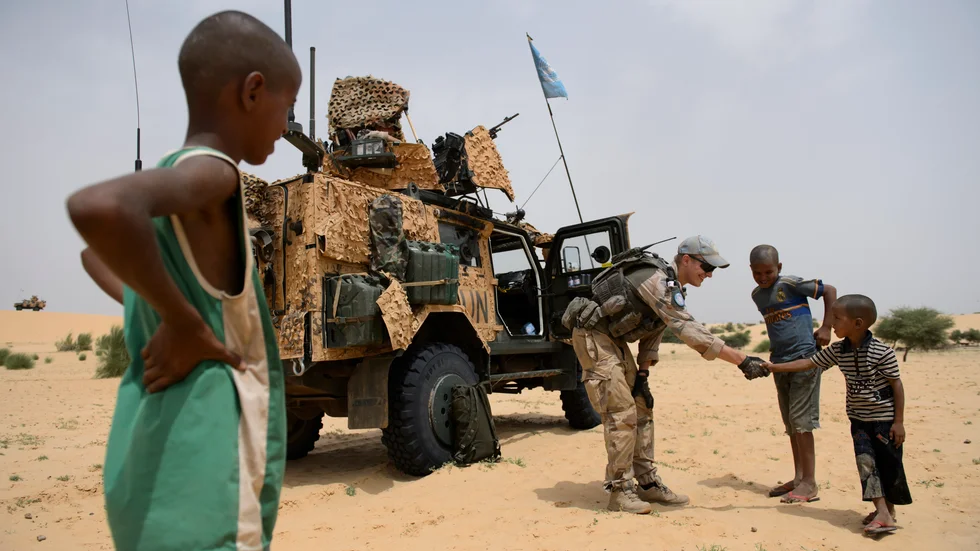 Svenska soldater i FN-insatsen Minusma på patrull i Mali 2015. Arkivbild.