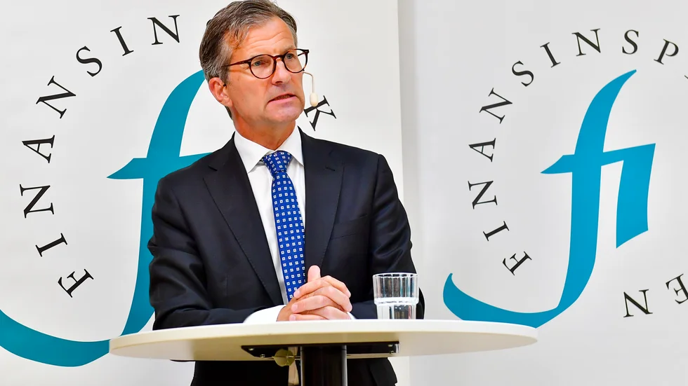 Finansinspektionen, med generaldirektör Erik Thedéen, kontrollerar så kallade penningöverförare. Arkivbild