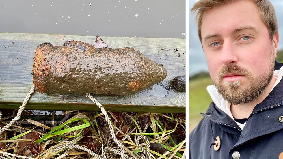 Lucas Ternestål berättar att han blev chockad är han förstod vad det var han fiskat upp.