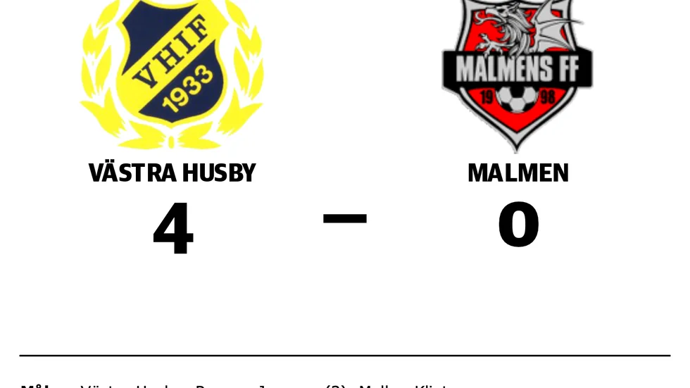 Västra Husby IF vann mot Malmens FF