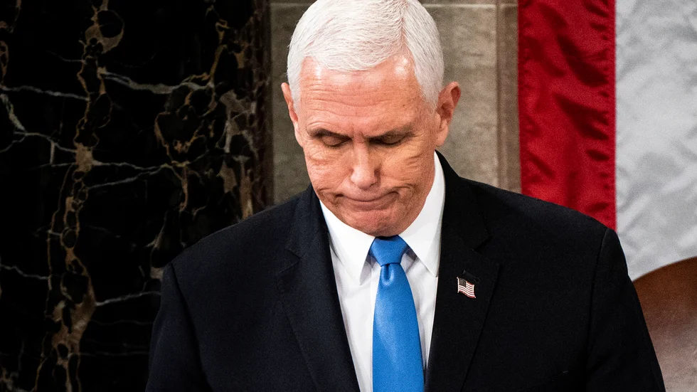 USA:s vicepresident Mike Pence sent på onsdagen i Kapitolium i Washingon.