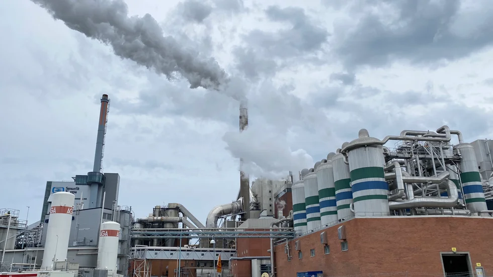 En brand uppstod på Smurfit kappa.