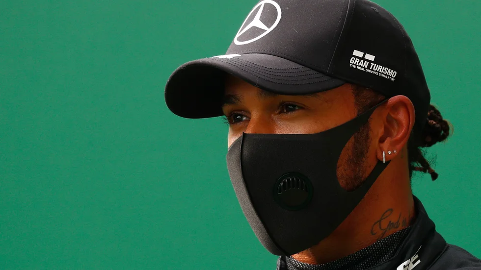 Lewis Hamilton, Storbritannien, efter sin kvalseger på Spa-Francorchamps.