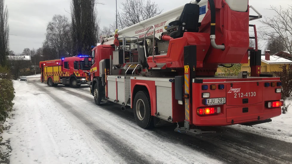 Brand i centrala Skellefteå.