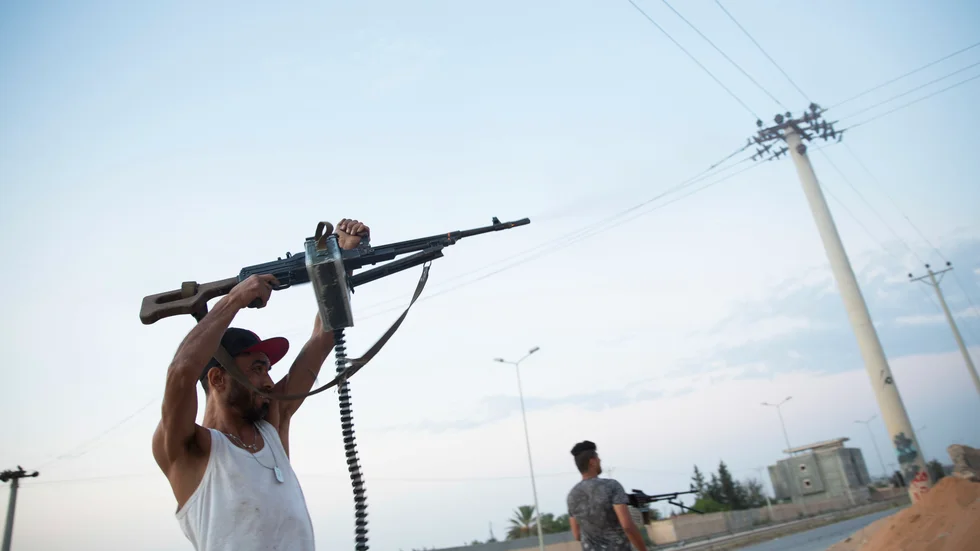 Soldater från Libyens FN-erkända regering (GNA) vid frontlinjen under strider i södra Tripoli för två år sedan.