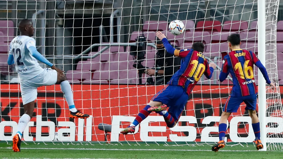 Lionel Messi nickade in 1-1 mot Valencia.