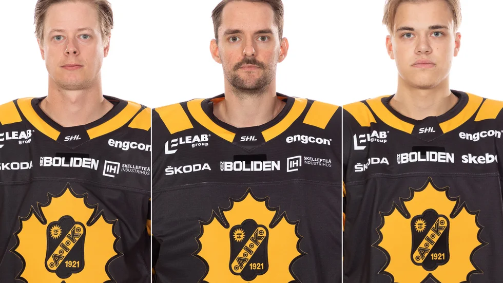 Jacob Andersson, till vänster, står över kvällens match. Det innebär att Oscar Eriksson, till höger, får chansen som en av sju backar. Gustaf Lindvall, mitten får chansen mellan stolparna efter Arvid Söderbloms storspel senast mot Modo.