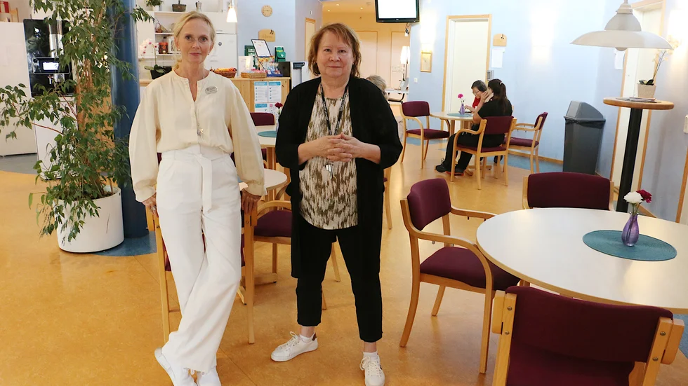 Aina Kalle och Ingegerd Alatalo berättar att intresset är stort för att plugga i Hultsfred. 500 personer finns på lärscentrum/Campus Hultsfred.