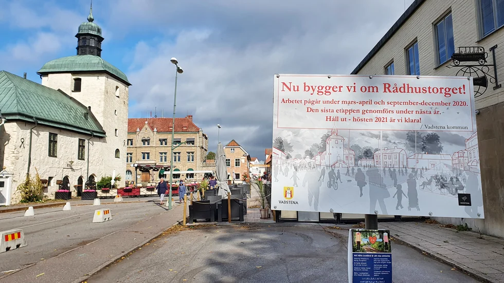 Sista etappen av Rådhustorgets ombyggnad inleds med grävning för vatten och avlopp.