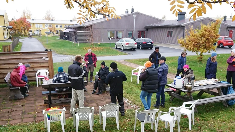 Grillfest och hos bostadsrättsföreningen Midgård i Boden.