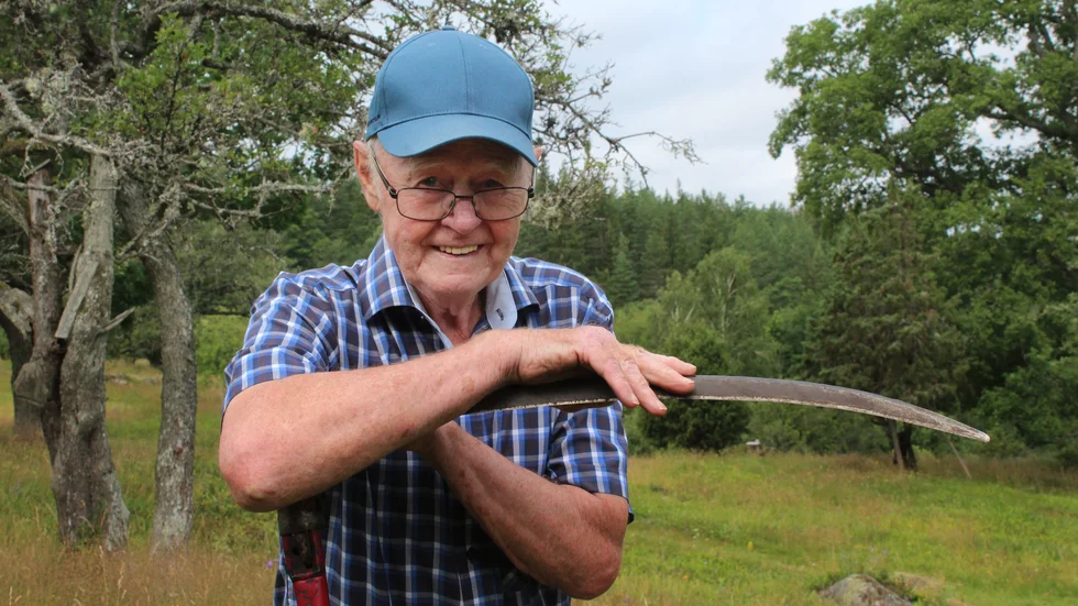 Tomas Edmark ser fram emot årets gemensamma ängsslåtter, som äger rum den 1 augusti.