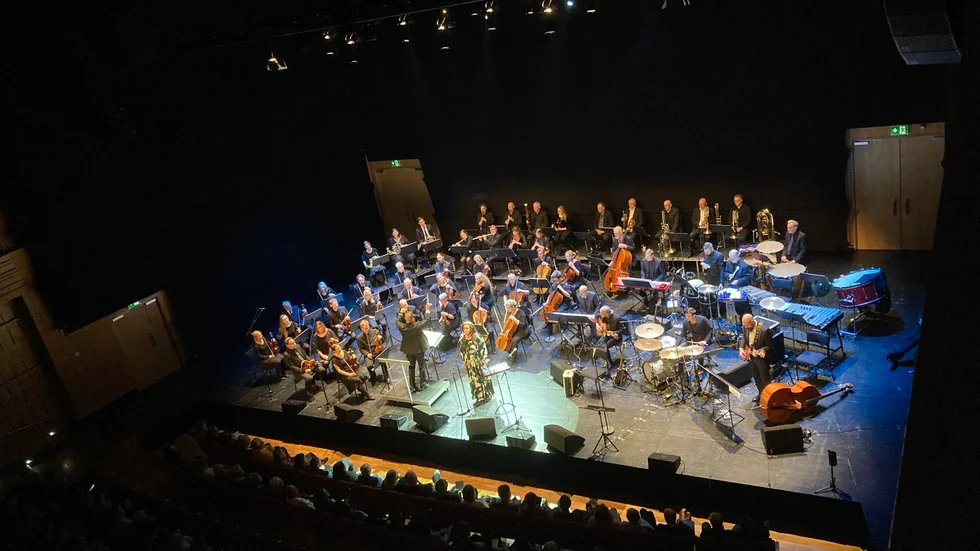 Lisa Nilsson med flera artister underhöll ett fullsatt Kulturens hus tillsammans med Luleå symfoniorkester.