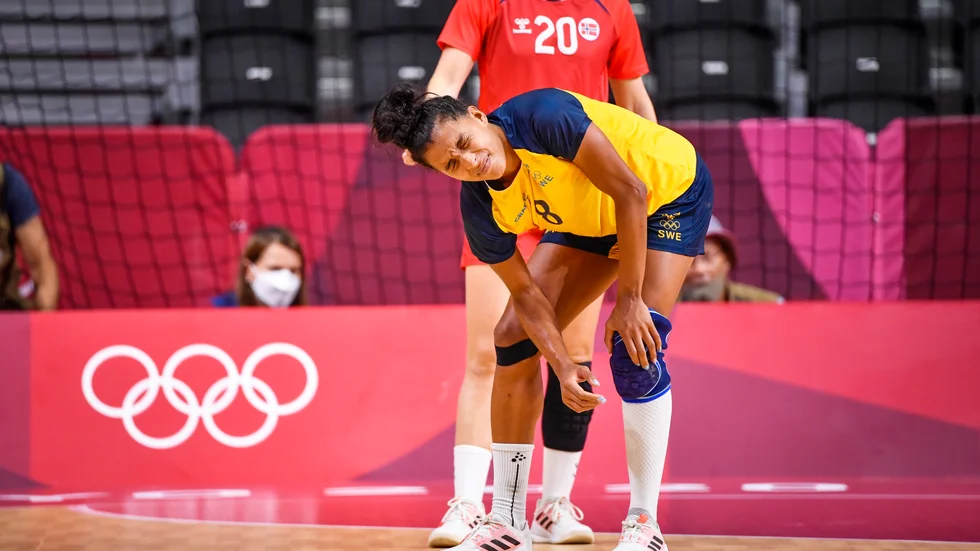 Jamina Roberts, här i landslagsdressen under OS, och hennes Sävehof blev överkört i Champions League mot ungerska Györ. Arkivbild.