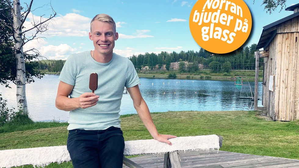 SM-guldmelajören Alexander Öström är en av cirka 70 startande i klassiska Älvsloppet, med Skellefteå Kanotklubb som arrangör. "Väldigt skoj att få vara hemma och hälsa på", säger han glatt. 