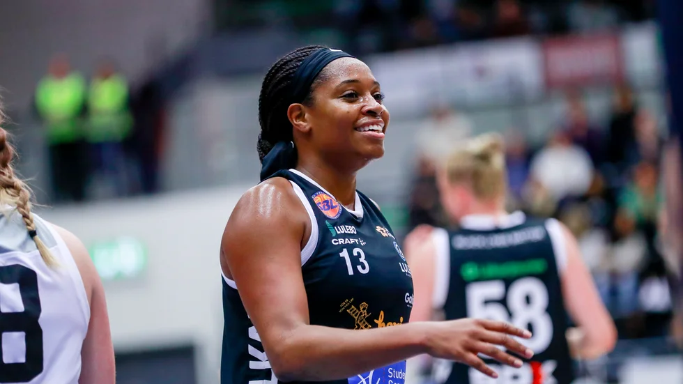 Bria Goss klev in i matchvinnarrollen med sina två trepoängare när hon stoppade Luleå Baskets ras i den fjärde perioden. (Arkivbild)