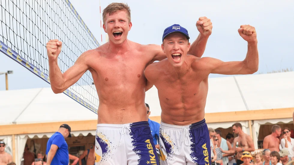Alfred Brink och Joel Andersson tog en seger direkt i sanden. Bilden är från ett tidigare år.