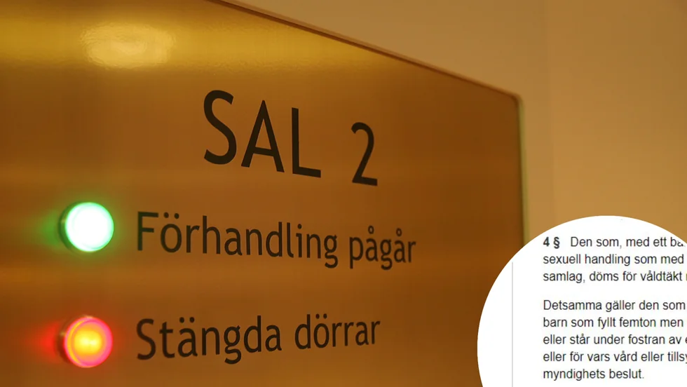 Rättegången i Eskilstuna tingsrätt är planerad att pågå den 4 och 6 maj. Våldtäkt mot barn kan ge fängelse i lägst två och högst sex år. Bilden från tingsrätten är tagen i ett annat sammanhang.