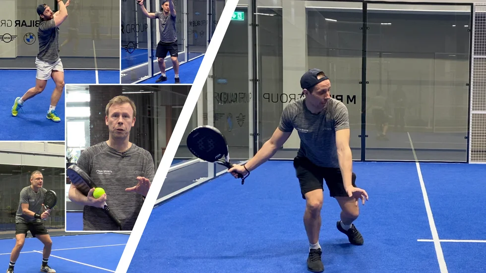Padelskolan går igenom forehand och backhand.