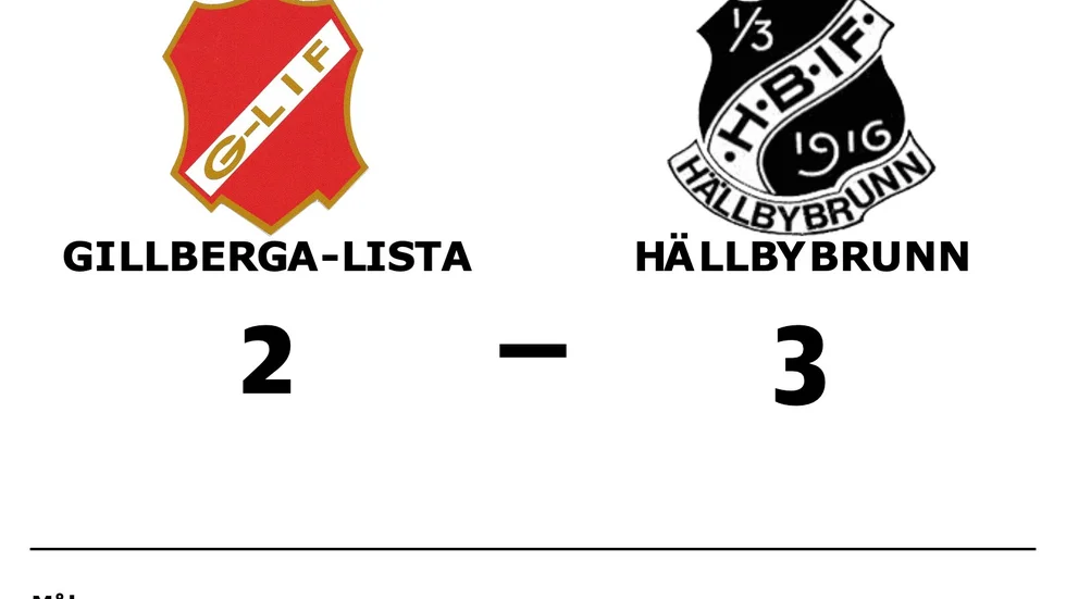 Gillberga-Lista IF förlorade mot Hällbybrunns IF