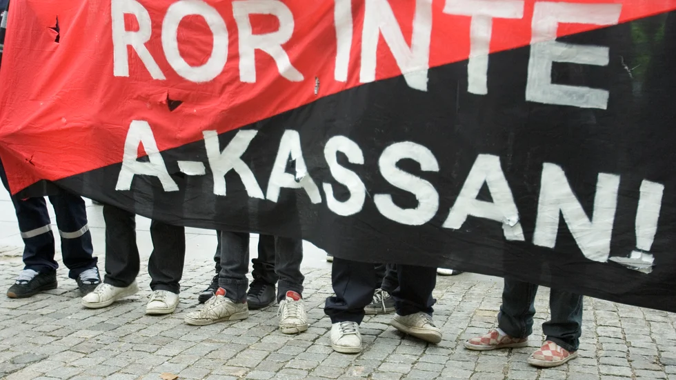 Så här kunde det se ut vid protesterna inför det att a-kassan försämrades 2007. Arkivbild.