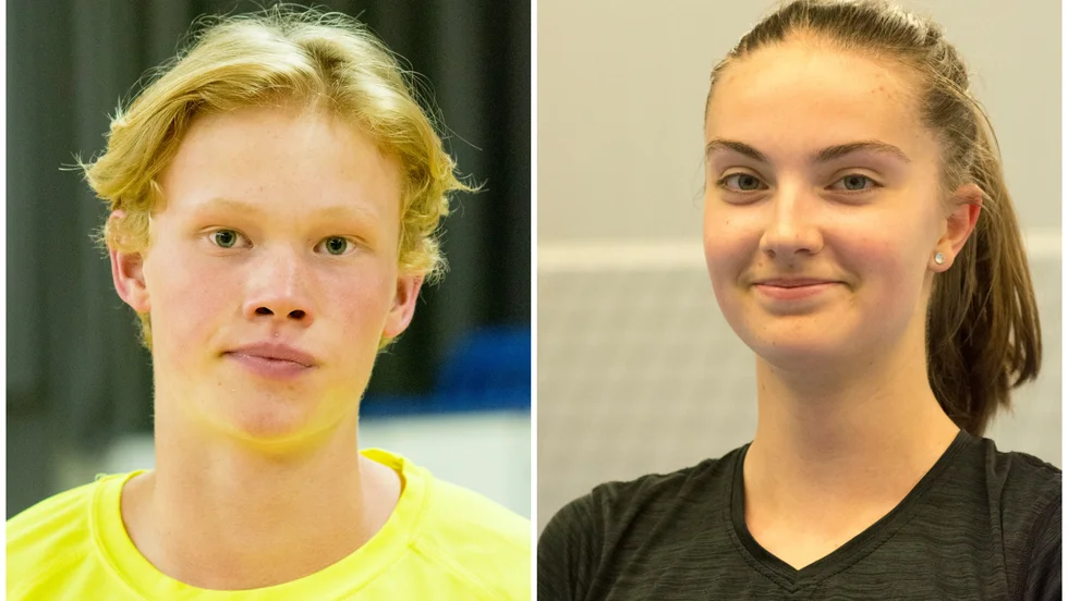 Hjalmar Haldorsson och Clara Philipsson kommer att spela volleyboll i Falköping till hösten.