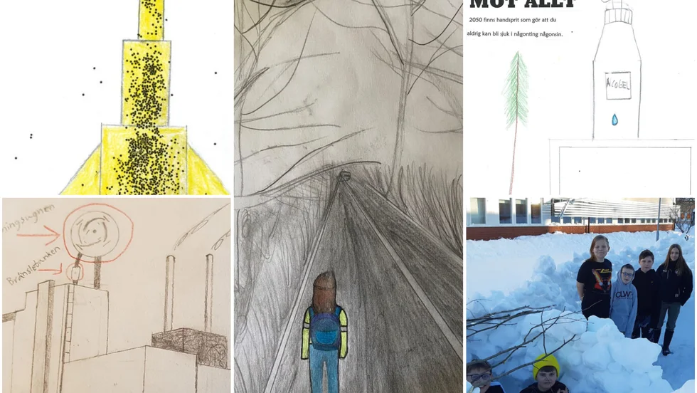 Fem elever fick pris för sina kreativa teckningar och bilder av framtidens Piteå.