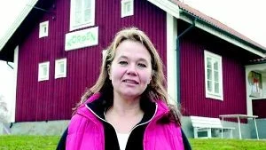 Korpens ordförande Sirpa Nyman-Ekholm uppmanar kommunen att ha kvar gympsalen när Hårstorpsskolan försvinner. 
FOTO: TITTI OLOVSSON