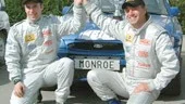 Kartläsaren Jon Magnusson och Jari Saarinen myser ikapp efter segern i Holmenrallyt i Norrköping.
FOTO: ÅKE SVENSSON