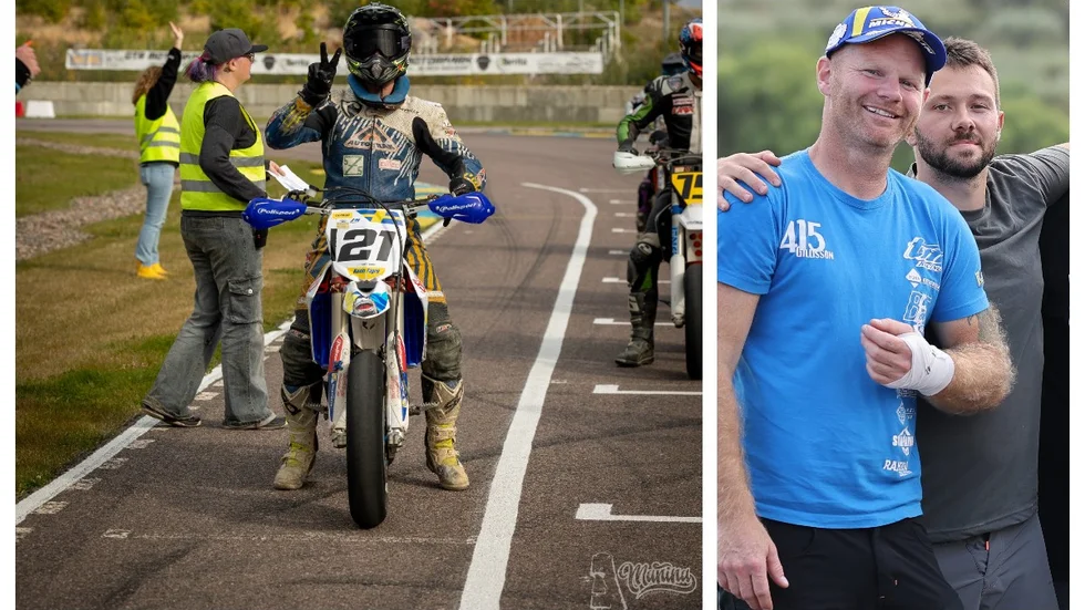 Kevin Fagré (till vänster) vann SM-finalen på hemmaplan där inte en skadad Thomas Gillisson kom till start. Men Thomas knep ändå bronset totalt.