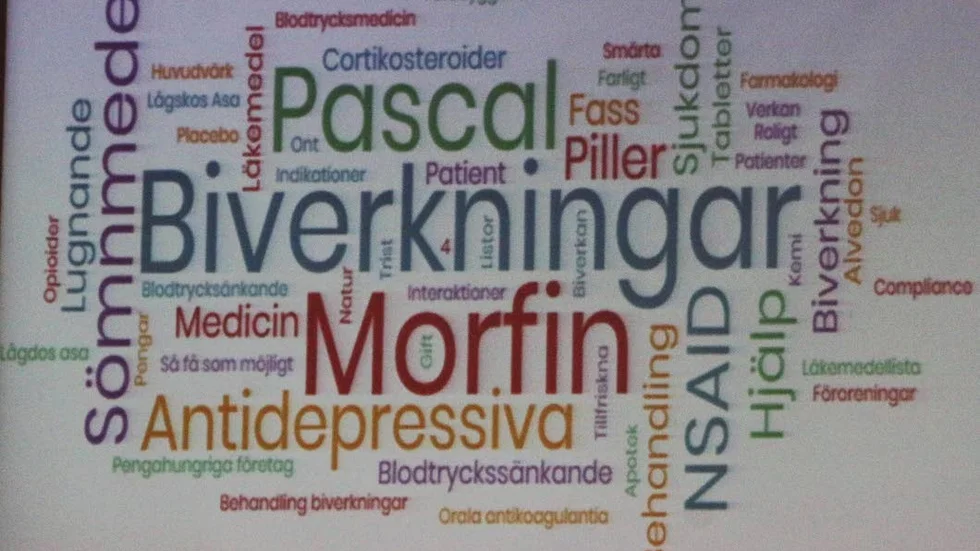 Många olika assiciationer görs till ordet "läkemedel" berättar Linda Grahn.