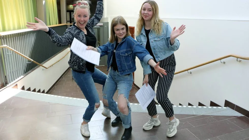 Frida Norén, Linn Öhman och Alma Vesterlund kom till audition i Christinasalen.