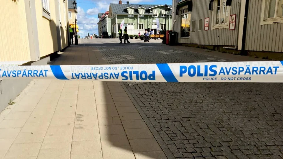 Polisen spärrade av Rådhustorget för bilar under AFS:s torgmöte på tisdagen.
