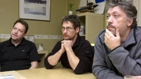Lars Mölgård, Gunnar Grahn och Jan-Olof Karlsson i Pappers avd 54:s styrelse är luttrade och arga på den svenska elpolitiken.