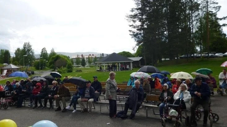 Traditionell sommarfest i Lomtjärnsparken. Samtidigt firades att PRO Älvsbyn blir 70 i år.
