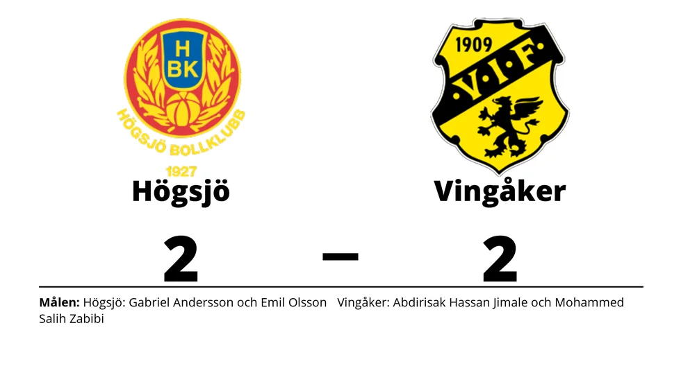 Högsjö BK spelade lika mot Vingåkers IF