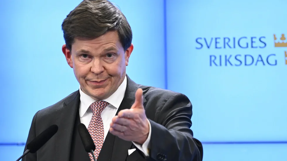 Riksdagens nuvarande talman, moderaten Andreas Norlén. På måndag ska riksdagen rösta om en ny talman. Arkivbild.
