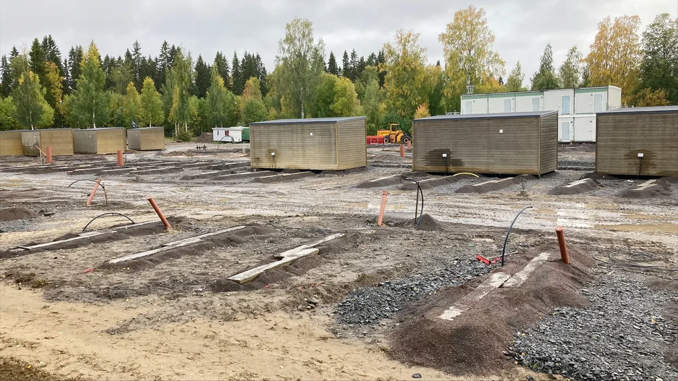 Så här ser det ut på byggplatsen. Målet är att få i ordning bostäderna så fort som möjligt.