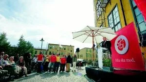Göran Persson la ut texten vid Arbetets museum i Norrköping på tisdagen.  Foto: Andreas Skogh