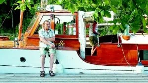 Bertil Palmblad med sin skönhet Mirabelle från 1938.  Arbetet är en del av charmen, säger han.