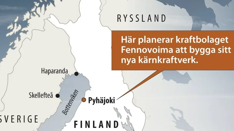 NÄRA. Ungefär femton mil från Piteå, tvärs över Bottenviken, kan det i framtiden stå ett kärnkraftverk i Pyhäjoki. (Arkivbild)