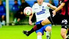 I morgon kommer Haris Laitinen med största sannolikhet lira i Hammarbys gröna dress. Haris ser fram emot cupfighten och hoppas få chansen mot sitt gamla lag, IFK. Foto: Robert Svensson