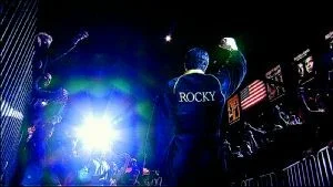 Rocky på väg in till sin sista match, mot världsmästaren Mason "The Line" Dixon. Sylvester Stallones "Rocky Balboa" stänger med ett nostalgiskt leende klippboken om boxaren från Philadelphia.					       Foto: SF