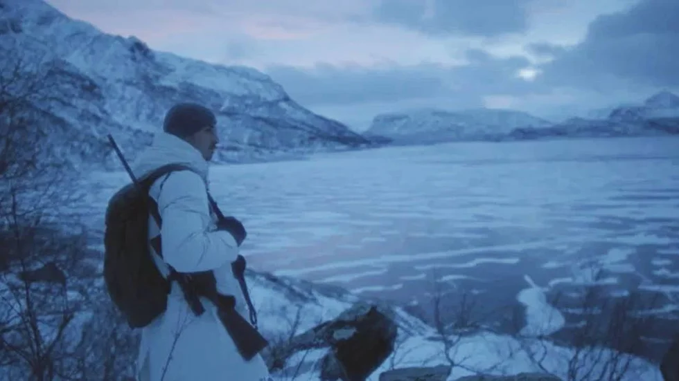 Zlatan Ibrahimovic i reklamfilmen för Volvo som filmades vid Stora Sjöfallet.