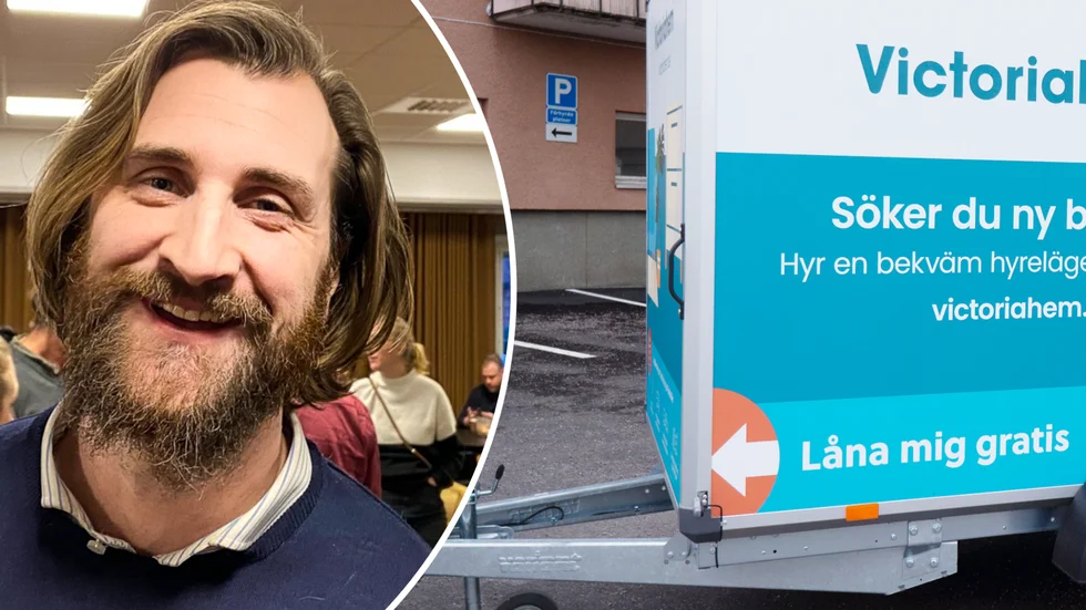 "Vi vill underlätta för våra hyresgäster", säger Pierre Lundberg, områdeschef för Victoriahem i Katrineholm, som har tre släpvagnar som alla kan hyra eller låna gratis.