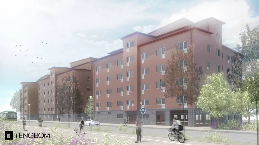 Så här kommer V-dala nations nya bostadshus vid Flogstavägen se ut.