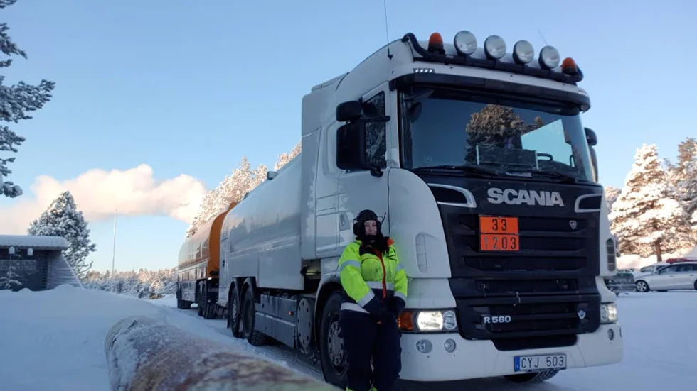 Isabelle Bergström blev påkörd vid Västergatan när hon levererade bränsle från sin tankbil.
