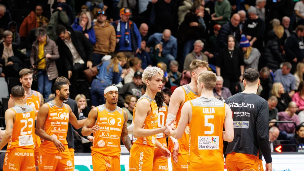 Jubel i Östersunds sporthall. "Med smartness, kyla och beslutsamhet levererade Dolphins i säsongens mest utsatta läge", skriver Tim Södergren.